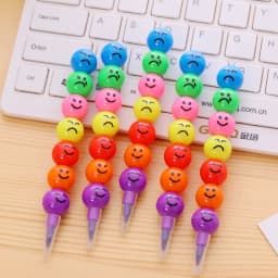 1/5/10 Pcs Creative 7 Colors Sugar-Coated Round Gourd Crayon Cartoon Graffiti Pen Fun Learning Stationery Gifts For Kids