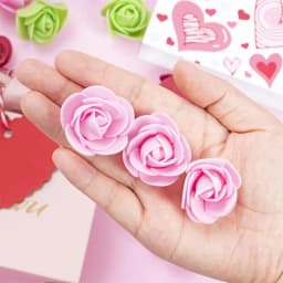 100/200/300Pcs Rose Artificial Flowers Foam Fake Flower for Home Decor Wedding Decoration Bride DIY Gift Carfts Wreath Accessory