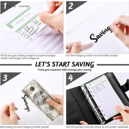 2023 New A7 Budget Binder Cash Envelopes for Money Saving Organizer with Zipper Pockets, Budget Sheets and Self-adhesive Labels