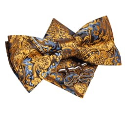Hi-Tie Pre-tied Men's Bowtie Hanky Cufflinks Set Bow Tie Cravat for Male Jacquard Solid Paisley Floral Men silk Wedding Business