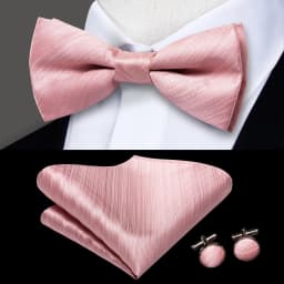 Hi-Tie Pre-tied Men's Bowtie Hanky Cufflinks Set Bow Tie Cravat for Male Jacquard Solid Paisley Floral Men silk Wedding Business