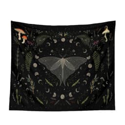 Moon Tapestry Wall Hanging Moth Plant Phase Aesthetics Goddess Living Room Dormitory Decoration Mushroom