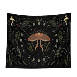 Moon Tapestry Wall Hanging Moth Plant Phase Aesthetics Goddess Living Room Dormitory Decoration Mushroom
