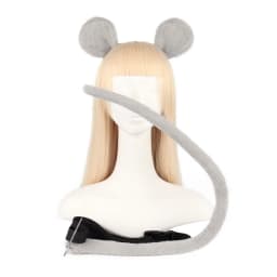 2Pieces Mouse Cat Wolf Tail Ears Headband Set Halloween Christmas Fancy-Party Costume Toy Gift for Woman Men Cosplay