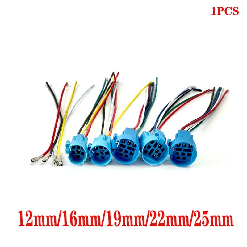 12mm 16mm 19mm 22mm 25mm Cable Socket for Metal Push Button Switch Wiring 2-6 Wires Stable Lamp Light Button