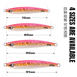 JIGGINGPRO 40g 60g 80g 100g Casting Metal Jigs Saltwater Fishing Lure Hard Bait Sea Fishing Artificial Bait Jigging Lure