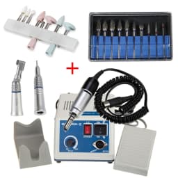 Dental Lab Marathon Electric Micromotor Low Speed Contra Angle Straight Handpiece 2.35mm Burs Drills Polishing Kits