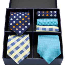 Gift box packing Silk Ties For Men Novelty Hanky Set 3 Styles Men's Tie Formal Red Cravat for Wedding Business Necktie