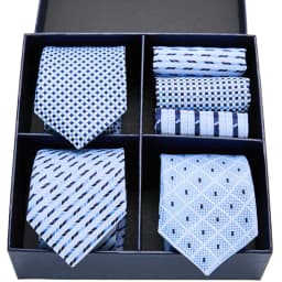 Gift box packing Silk Ties For Men Novelty Hanky Set 3 Styles Men's Tie Formal Red Cravat for Wedding Business Necktie