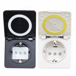 Germany Waterproof Industrial Socket AC Power Socket EU Concealed Plug Electrical Waterproof Cover Power Connector Safety Socket