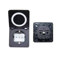 Germany Waterproof Industrial Socket AC Power Socket EU Concealed Plug Electrical Waterproof Cover Power Connector Safety Socket