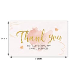 30 Pcs/pack Thank You Card Foil Gold Card Thank You For Your Supporting My Small Business Card Small Shop Gift Decorative Card