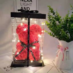 Teddy Bear Rose Box Artificial Flowers Box For Women Valentines Wedding Birthday Gift Packaging Box Home Decor Accessories