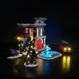 LED Light Set For Christmas Gift 10263 Winter Village Fire Station City Car DIY Toys Gift Blocks Bricks Lighting Kit No Model