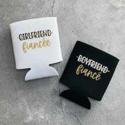 Girlfriend to Fiancée Boyfriend to Fiancé Beer Can Cooler Couples Engagement party Newly engaged Bride groom to be Gift Present