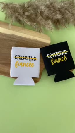 Girlfriend to Fiancée Boyfriend to Fiancé Beer Can Cooler Couples Engagement party Newly engaged Bride groom to be Gift Present