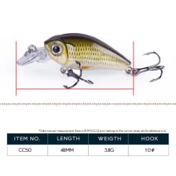 Hanlin Hot 3pcs/5pcs Suit 48mm/3.8g Hard Artificial Bait Mini Crankbait Fishing Lures Floating Wobblers Lure for Fishing Tackle