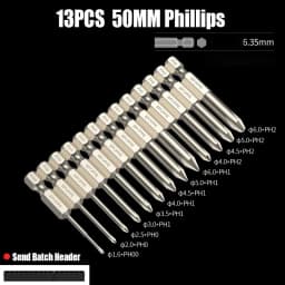 50/75/100/150mm Phillips Electric Screwdriver Bit PH0/1/2 Magnetic Screw Driver Bit S2 Alloy Steel High Hardness Batch Head Bit
