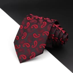New Men's Tie Fashion Classic Polyester Stripe Paisley Red Blue Purple Wedding Party Designer Business 8cmJacquard Woven Necktie
