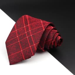 New Men's Tie Fashion Classic Polyester Stripe Paisley Red Blue Purple Wedding Party Designer Business 8cmJacquard Woven Necktie