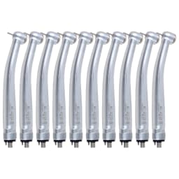 10 pcs Dental 4 Hole Large Head Air Turbine High Speed Handpiece Push Button Large Head Stainless Steel