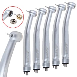 10 pcs Dental 4 Hole Large Head Air Turbine High Speed Handpiece Push Button Large Head Stainless Steel