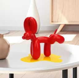 21.5cm Nordic New Peeing Balloon Dog Sculpture Resin Crafts Animal Figurines Home Decor Sculptures and Figurines Dog Statue