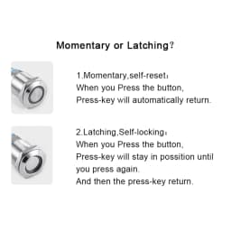 19mm 22mm Two-color Metal Push Button Switch With Waterproof Lamp Doorbell Car Momentary/Reset Latching/Fixation 12V 24V 220V