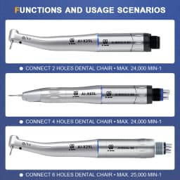 Dental Inner Water Air Motor Slow Speed Handpiece Parts AI-M204/M205 Non-LED Turbine Connector AI-M205LG LED Generator Series