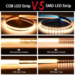 320 480 LEDs/m COB LED Strip Lights 16.4ft Flexible Tape Ribbon Lighting RA90 DC12V 24V Dimmable 3000K 4000K 6500K Led Strip