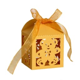 10pcs Blue Gift Box for Children's Day Birthday Wedding Party Candy Boxes Packaging Laser Hollow Cute Bear Chocolate Wrapping