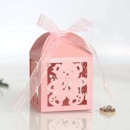 10pcs Blue Gift Box for Children's Day Birthday Wedding Party Candy Boxes Packaging Laser Hollow Cute Bear Chocolate Wrapping