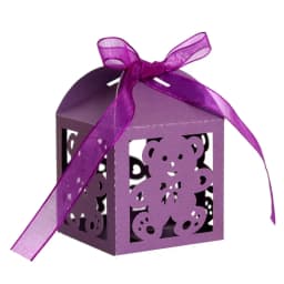 10pcs Blue Gift Box for Children's Day Birthday Wedding Party Candy Boxes Packaging Laser Hollow Cute Bear Chocolate Wrapping