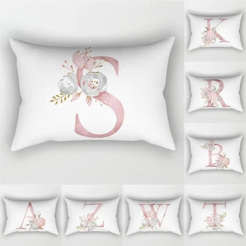 Pink Letter Cushion Cover 30x50 Polyester Pillowcase Sofa Cushions Decorative Throw Pillows Home Decoration Pillowcover
