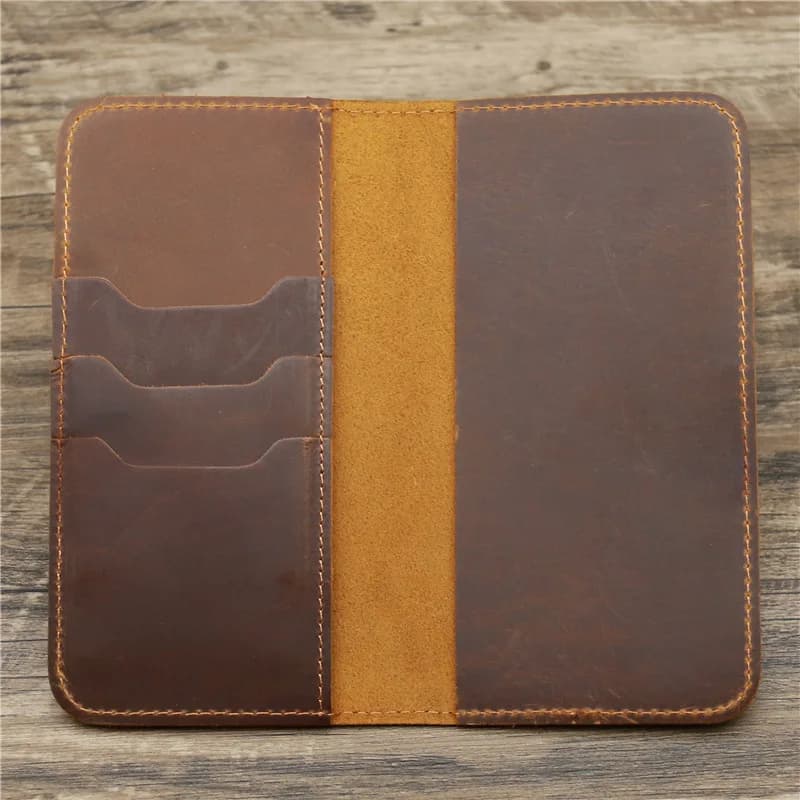Best Genuine Leather Personalised Wallet for Men with Checkbook Holder Long Pure Leather Wallet for Men Custom Engraved