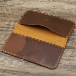 Best Genuine Leather Personalised Wallet for Men with Checkbook Holder Long Pure Leather Wallet for Men Custom Engraved