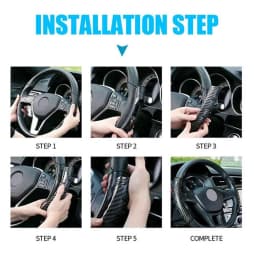 2PCS Car Steering Wheel Carbon Fiber Universal Car Steering Wheel Booster Cover Non-Slip Accessories