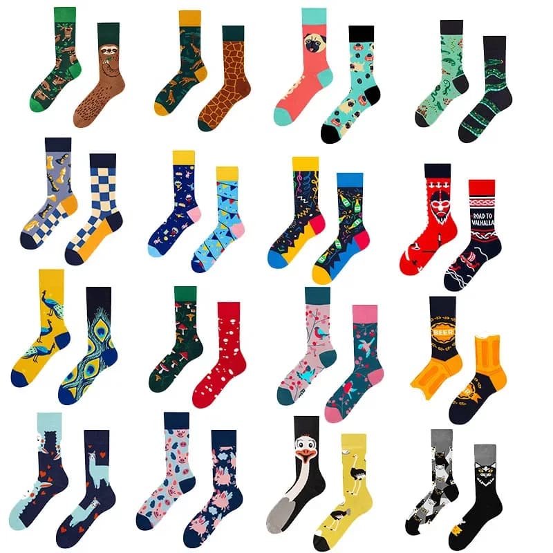 Cross Border New Spring/Summer Personalized Cartoon AB Fashion Socks Creative Cartoon Couple Cotton Socks