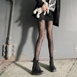 New Goth Lolita Cosplay JK Girls Tights Women Sexy Retro Gothic Kawaii Cross Print Club Stockings Nylon Socks Fishnet Pantyhose