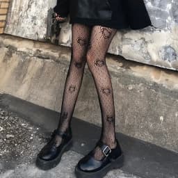 New Goth Lolita Cosplay JK Girls Tights Women Sexy Retro Gothic Kawaii Cross Print Club Stockings Nylon Socks Fishnet Pantyhose