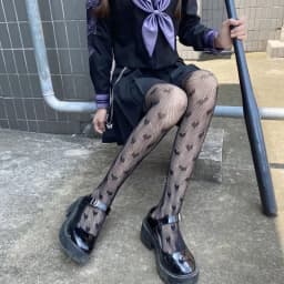 New Goth Lolita Cosplay JK Girls Tights Women Sexy Retro Gothic Kawaii Cross Print Club Stockings Nylon Socks Fishnet Pantyhose