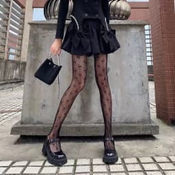 New Goth Lolita Cosplay JK Girls Tights Women Sexy Retro Gothic Kawaii Cross Print Club Stockings Nylon Socks Fishnet Pantyhose