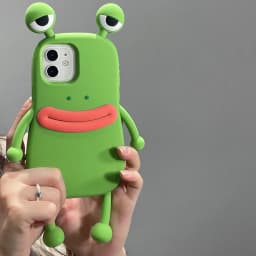 Funny Soft Silicone 3D Frog Phone Case For iPhone 14 13 11 12 15 16 17 18 Pro Max XS 8 Plus Cartoon Cute Shockproof Bumper Cover