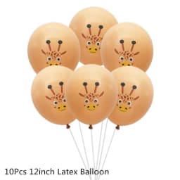 10Pcs 12inch Animal Printed Giraffe Latex Balloons Kids Happy Birthday Party Decoration Baby Shower Jungle Safari Party Supplies