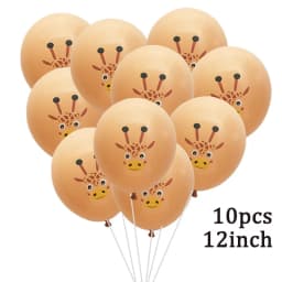 10Pcs 12inch Animal Printed Giraffe Latex Balloons Kids Happy Birthday Party Decoration Baby Shower Jungle Safari Party Supplies
