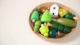Wooden Building House Block Forest Ornaments Toy Christmas Tree Children Montessori Education Toy Wooden Grasp Matching Toy Gift