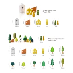 Wooden Building House Block Forest Ornaments Toy Christmas Tree Children Montessori Education Toy Wooden Grasp Matching Toy Gift