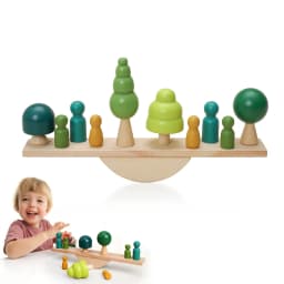 Wooden Building House Block Forest Ornaments Toy Christmas Tree Children Montessori Education Toy Wooden Grasp Matching Toy Gift