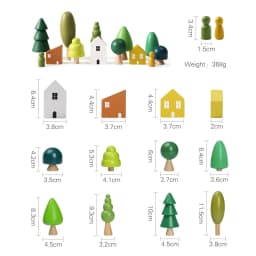 Wooden Building House Block Forest Ornaments Toy Christmas Tree Children Montessori Education Toy Wooden Grasp Matching Toy Gift
