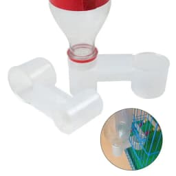 Plastic Pet Bird Drinker Feeder Water Bottle Cup Cat Chicken Pigeon Parrot Hamster Double Nozzle Guide for Family Garden